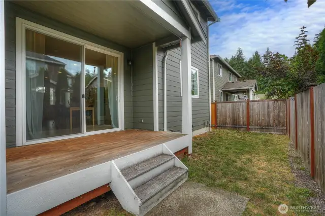 Perfect size deck to hang out after work and relax.