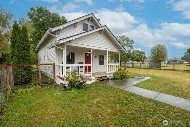 Inviting covered front porch
