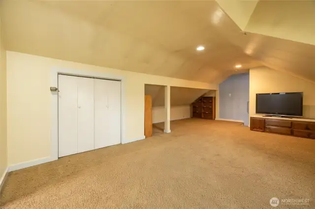 Another view of upstairs bonus/family room space
