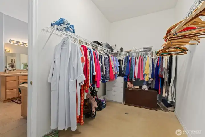 You can never have too much storage and this massive walk-in closet is such a bonus!