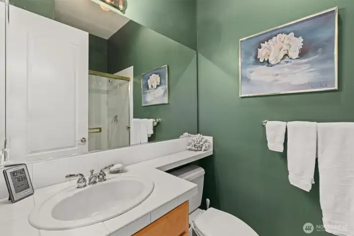 The aforementioned guest attached bathroom.