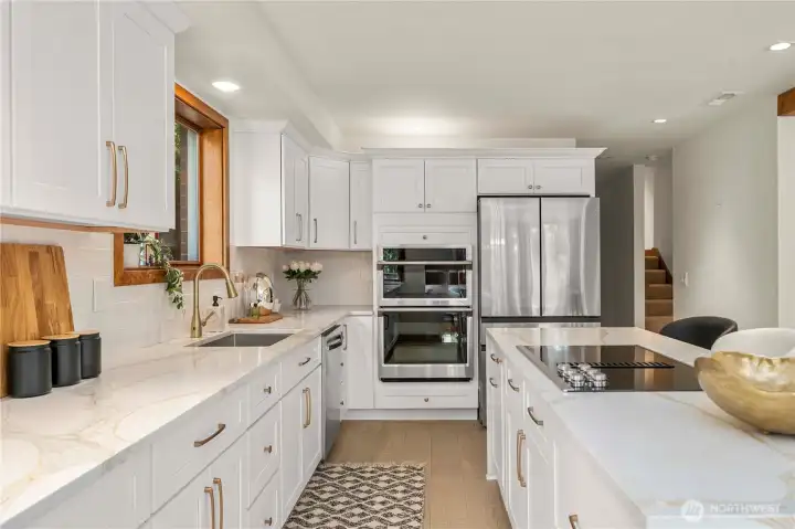 Custom cabinets and sleek quartz countertops