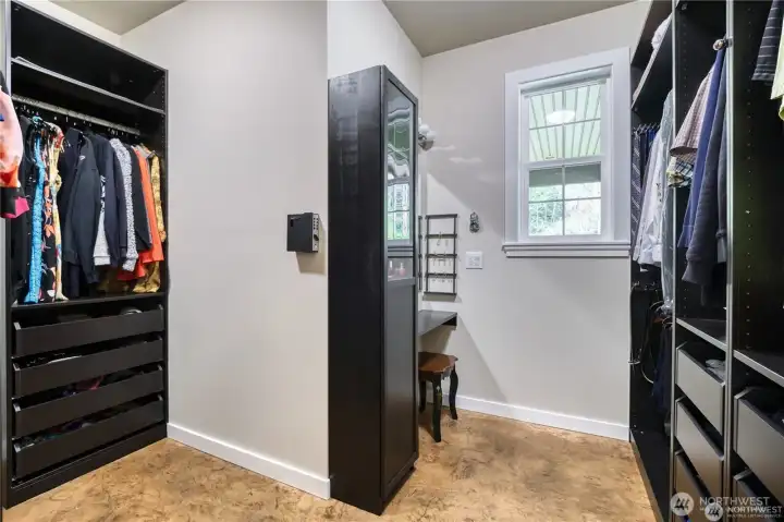 Extra large walk-in closet in the Primary bedroom.