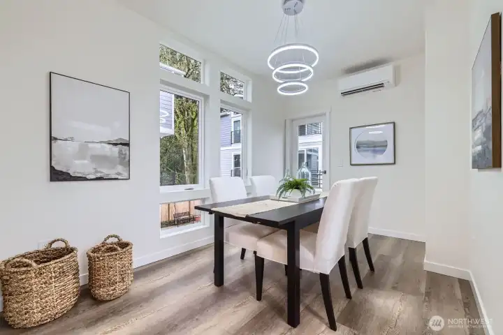 Generous main floor dining room space.