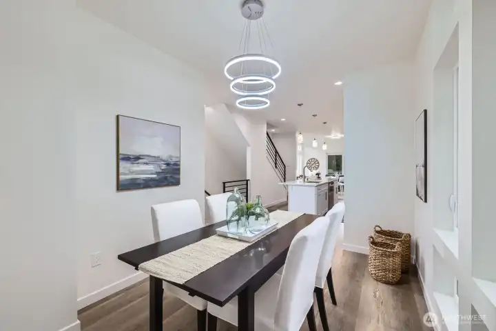 Looking back towards the kitchen and living room beyond