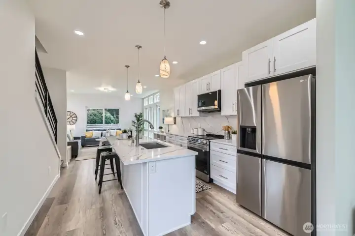 Room for 5 or 6 at the kitchen island!