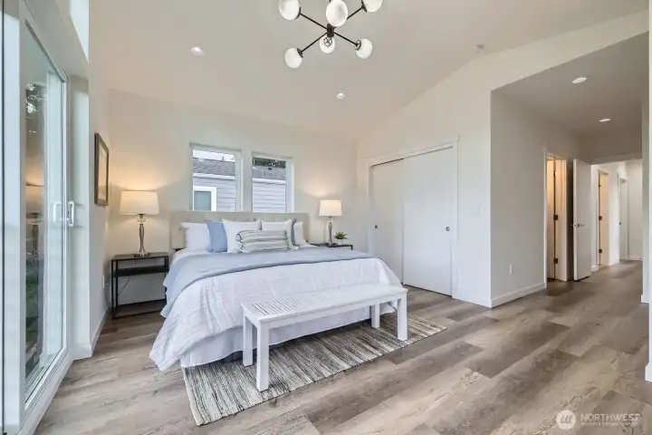 Another view of the primary suite. Second closet not shown