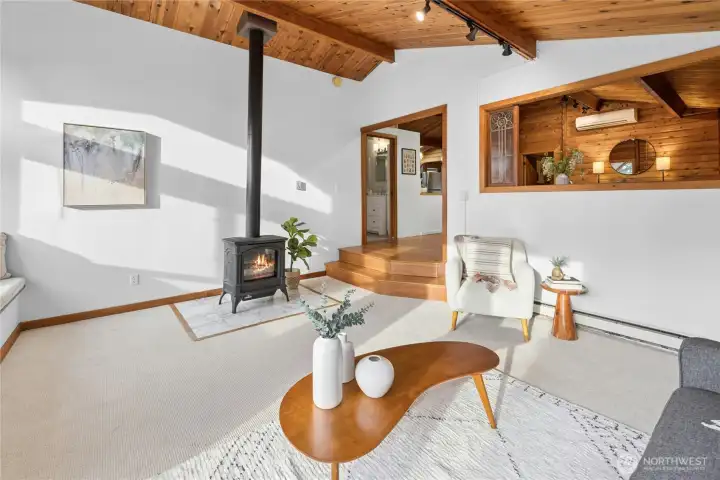 The main living room. All of the carpet in the home is brand new.