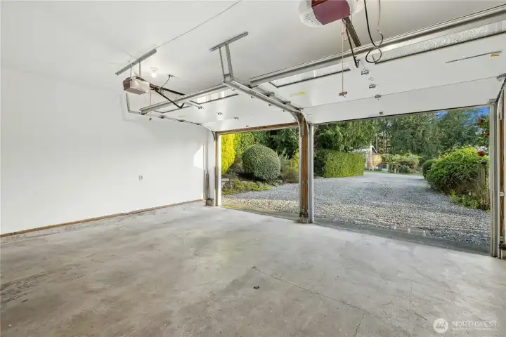 The attached two car garage. Both of the updated insulated doors also have newer garage door openers.