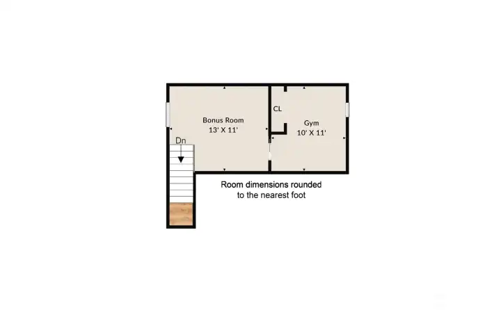 The upper level floor plan.