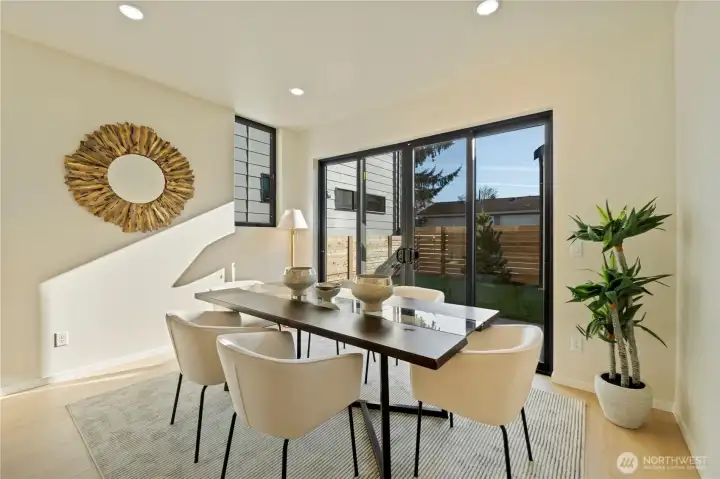 Dining room with access to the backyard