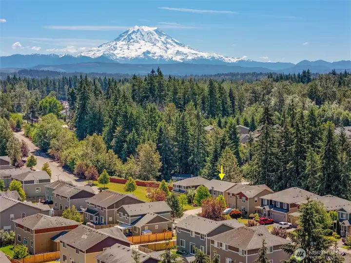 Enjoy a daily backdrop of Mount Rainier on your drive home.