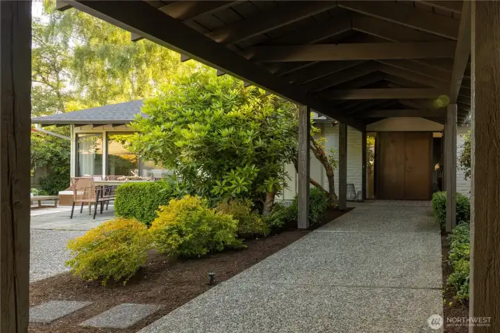Covered walkway from detached garage
