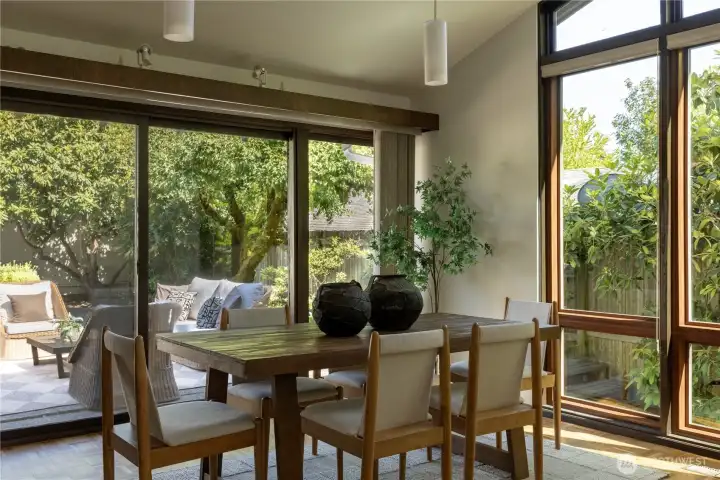 Breakfast nook adjacent to kitchen