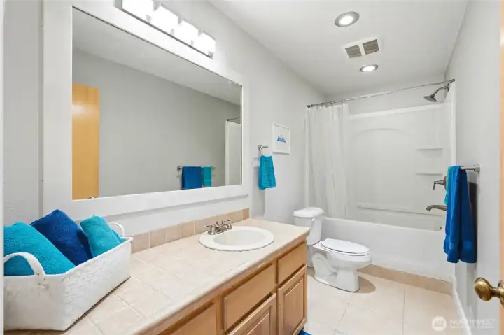 Full bathroom on lower level