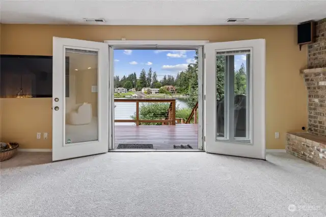 French doors leading out to the deck.