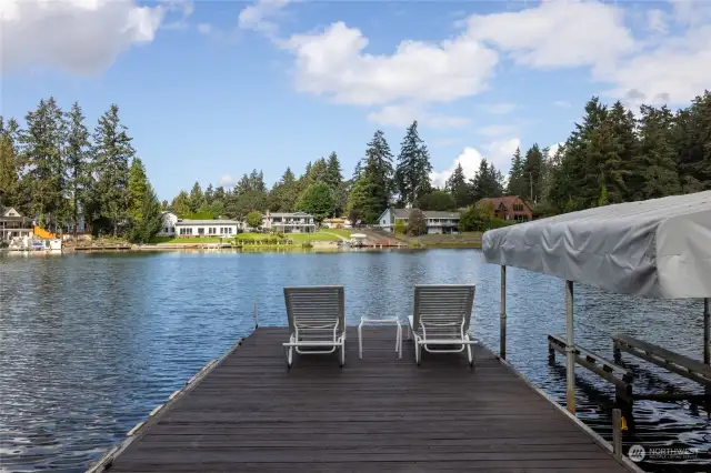 Private dock with an aqua-lift boat lift.