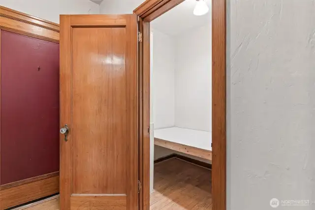 Large walk-in closet or use as an alternative sleeping nook.