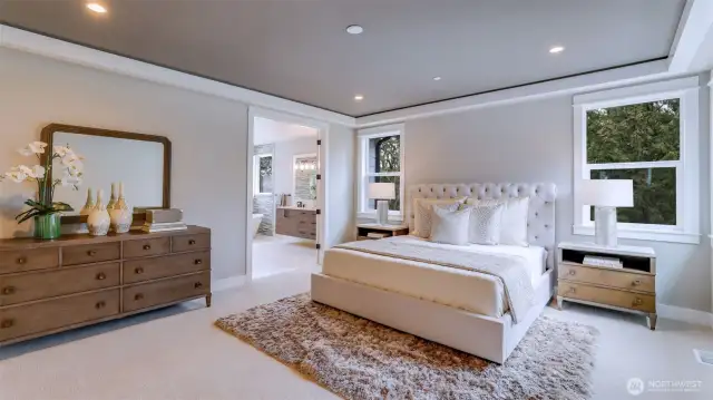 Upper Level Primary Bedroom (photo is the Model Home)