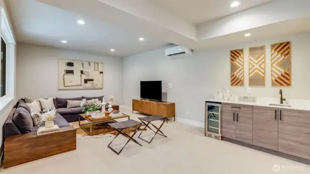 Spacious Rec Room, located on the 3rd Level, is ready for you to host your game day gatherings! (photo is of the Model Home)