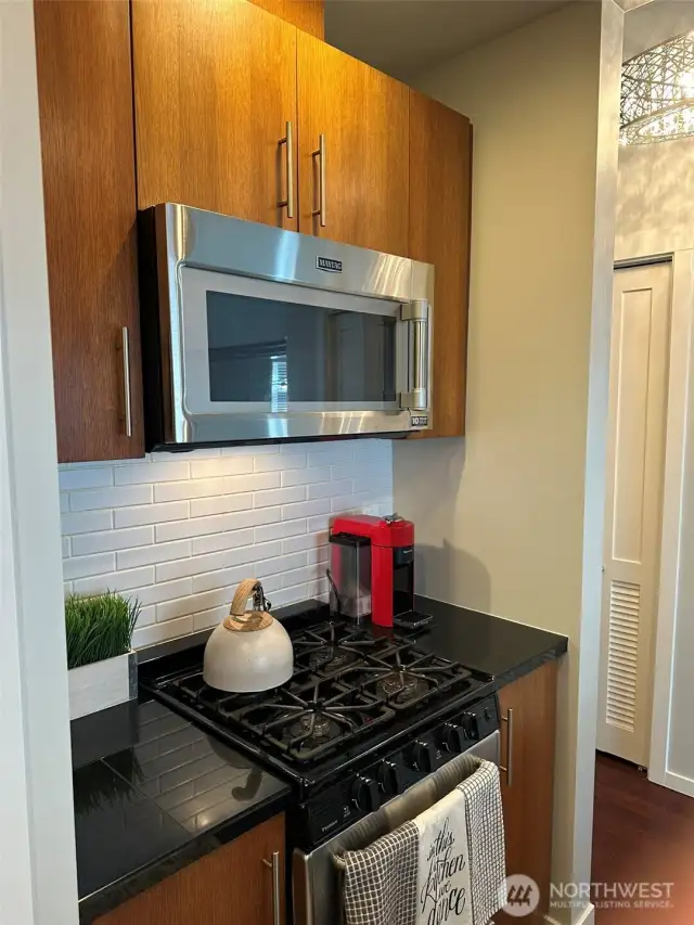 New microwave and gas stovetop