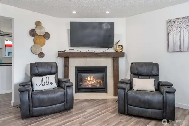 Fireplace is propane heat
