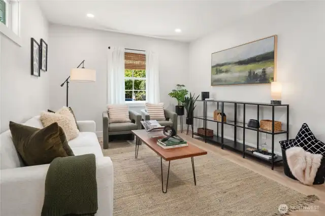 The main living room features a versatile space that can be arranged in different configurations and can handle the largest of furniture.