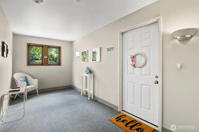 Entrance to the condo inside the building.