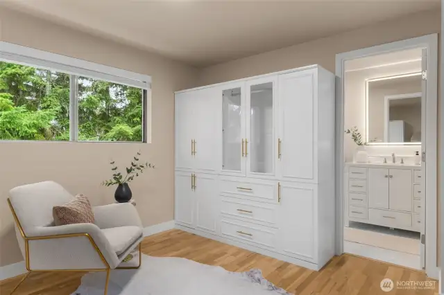 There's even sitting room in the closet area