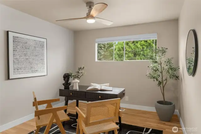 2nd main floor bedroom also works as an office