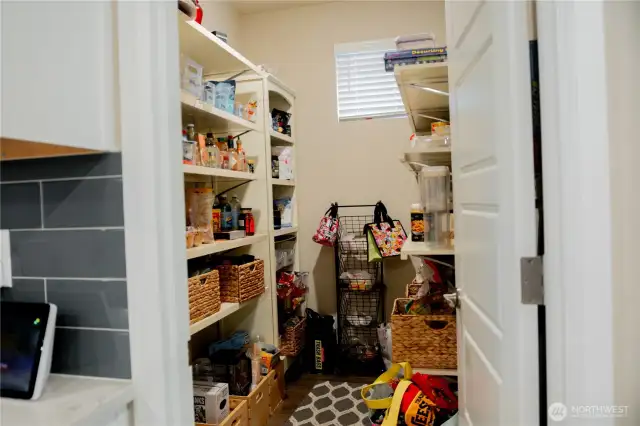 Spacious walk-in pantry for extra storage