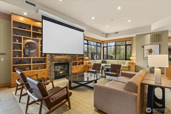 a pull down screen for presentations . . .