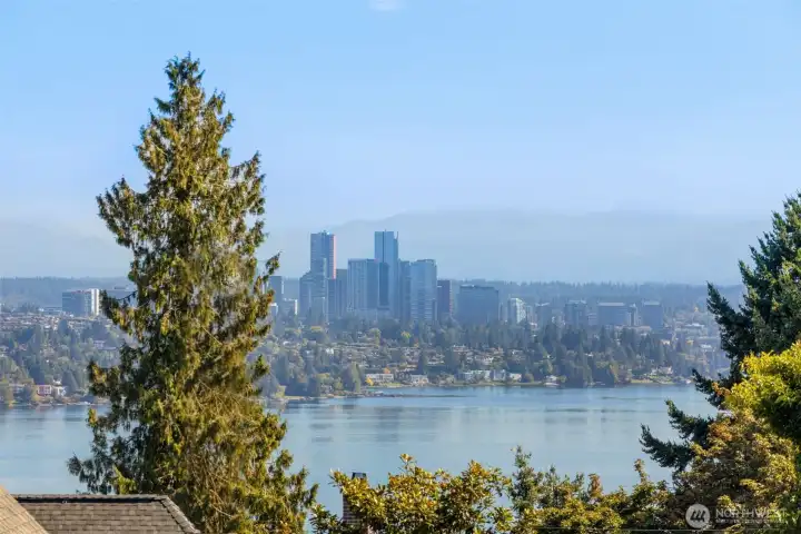 Roof top decks present stunning views of Lake Washington