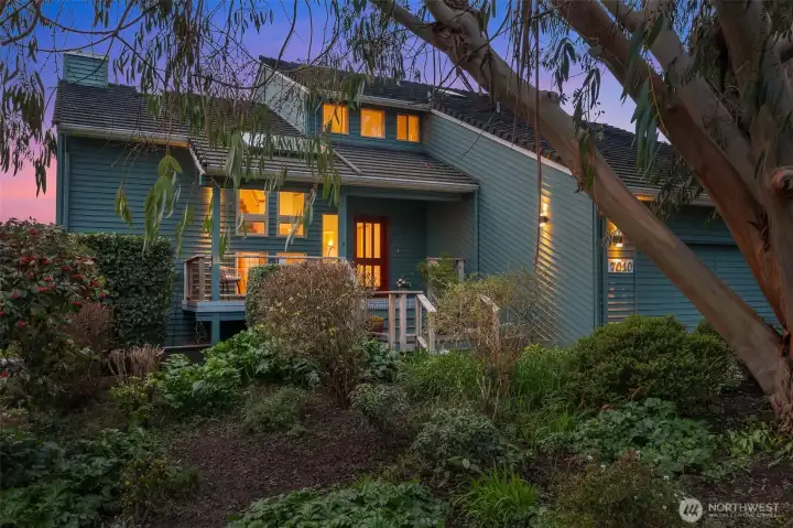 Private exterior setting with mature landscaping and tranquil ambiance.