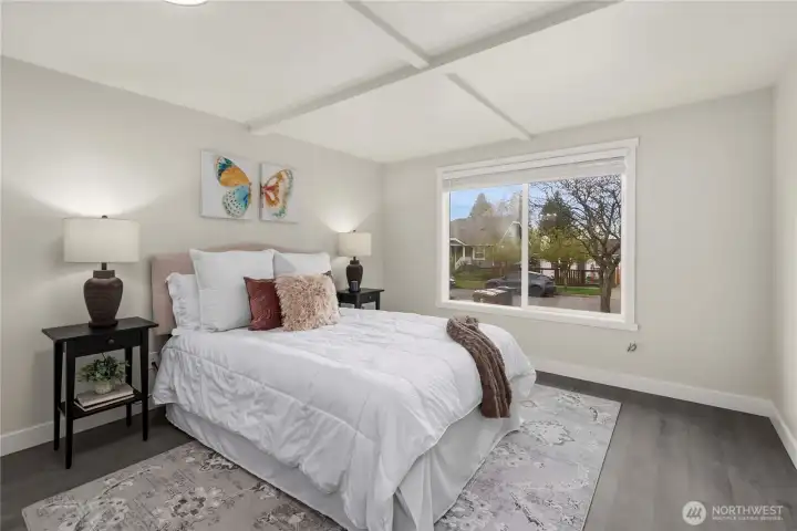 Master bedroom. New plank flooring.