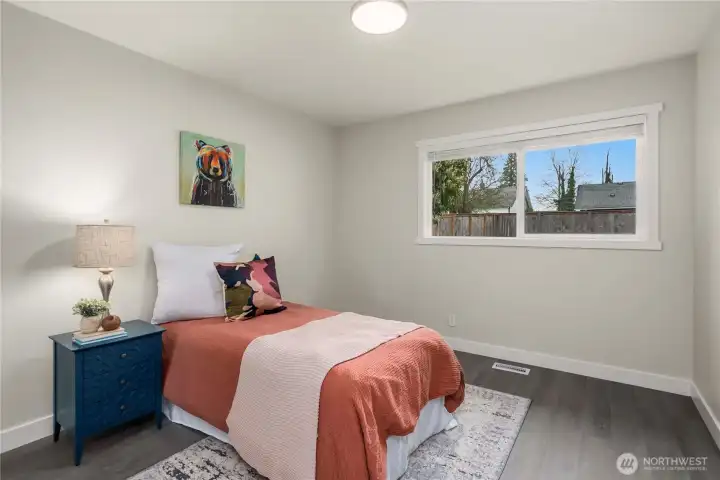 Bedroom #2. New flooring,fixtures, paint