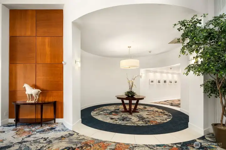Unique and welcoming rotunda off of entry