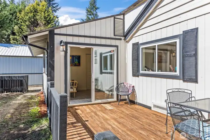 deck off primary and secondary bedrooms