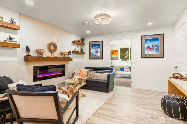 living rook with electric fire place