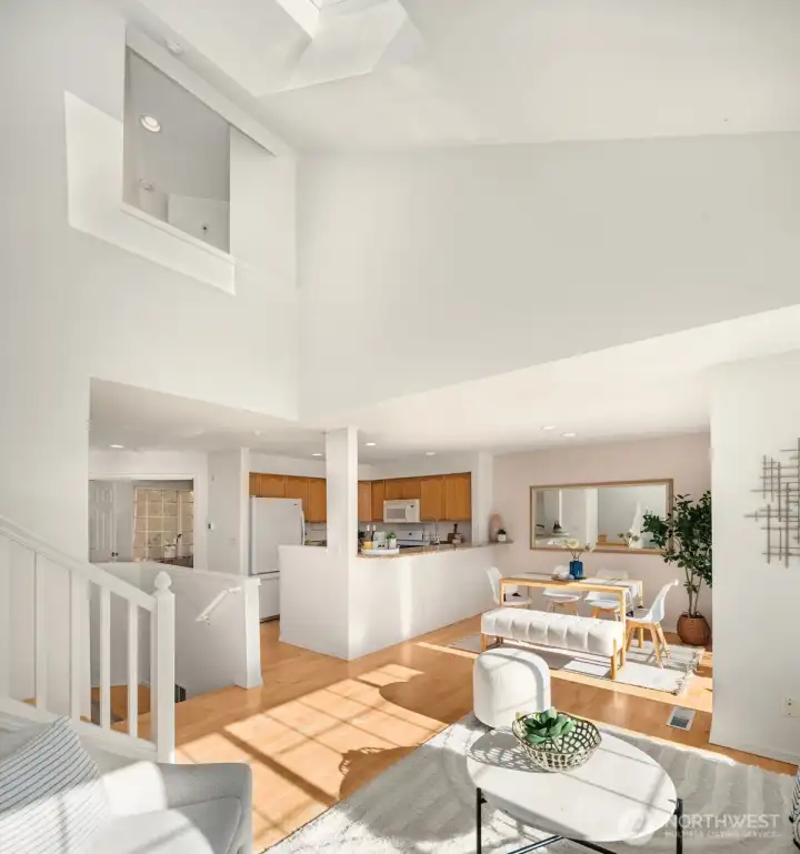 Rare double volume ceiling make this home so open and spacious!