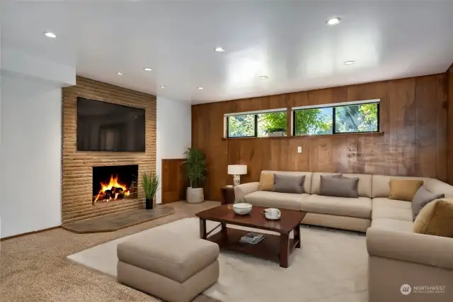 Virtually staged family room downstairs