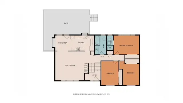 Upper level of home floorplan