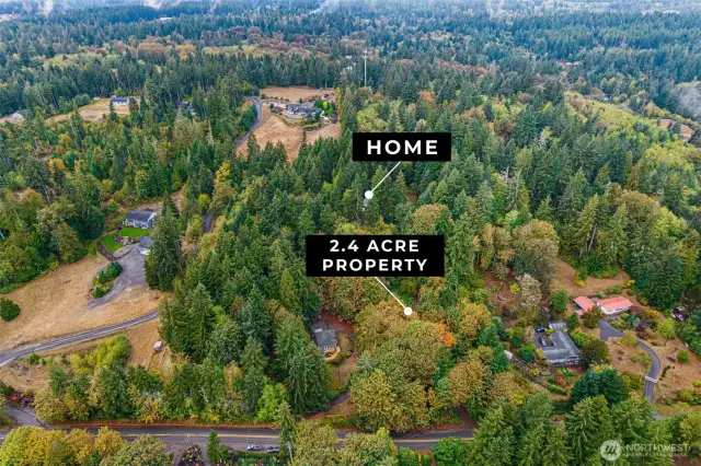 Aerial view of where home is located.