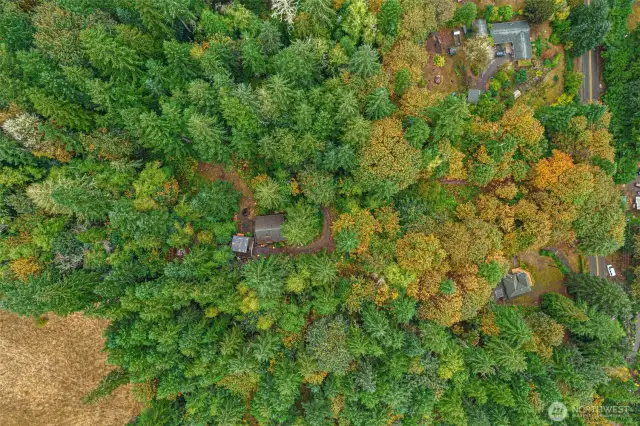 Aerial view of home.