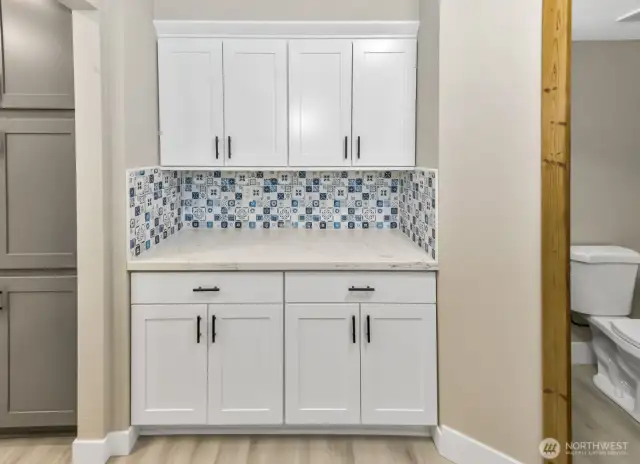Prep kitchen area off of main kitchen.