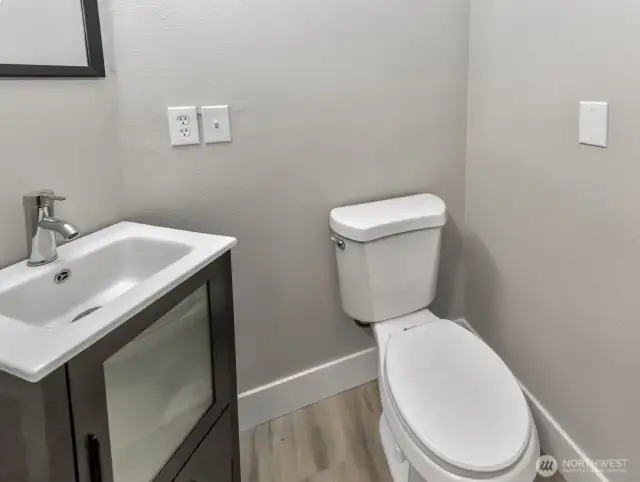 Half bathroom near laundry room