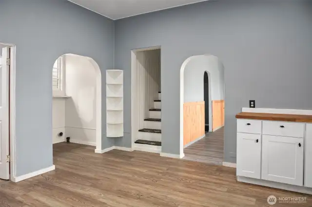 Kitchen into Laundry Room & Dining Room