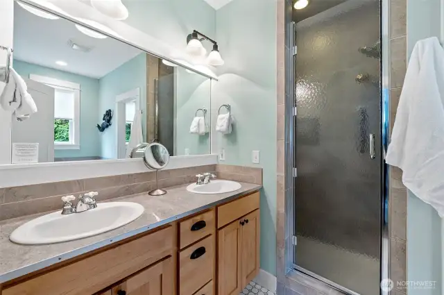 and ensuite with shower . .