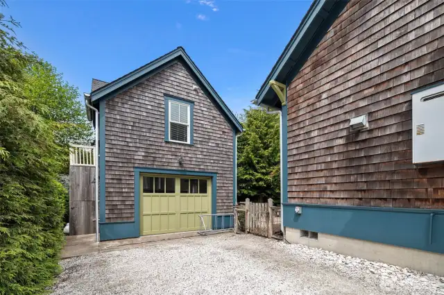 1-car garage with plenty of secure storage.