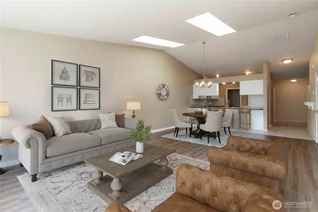 Family Room/Dining Room Virtually Staged